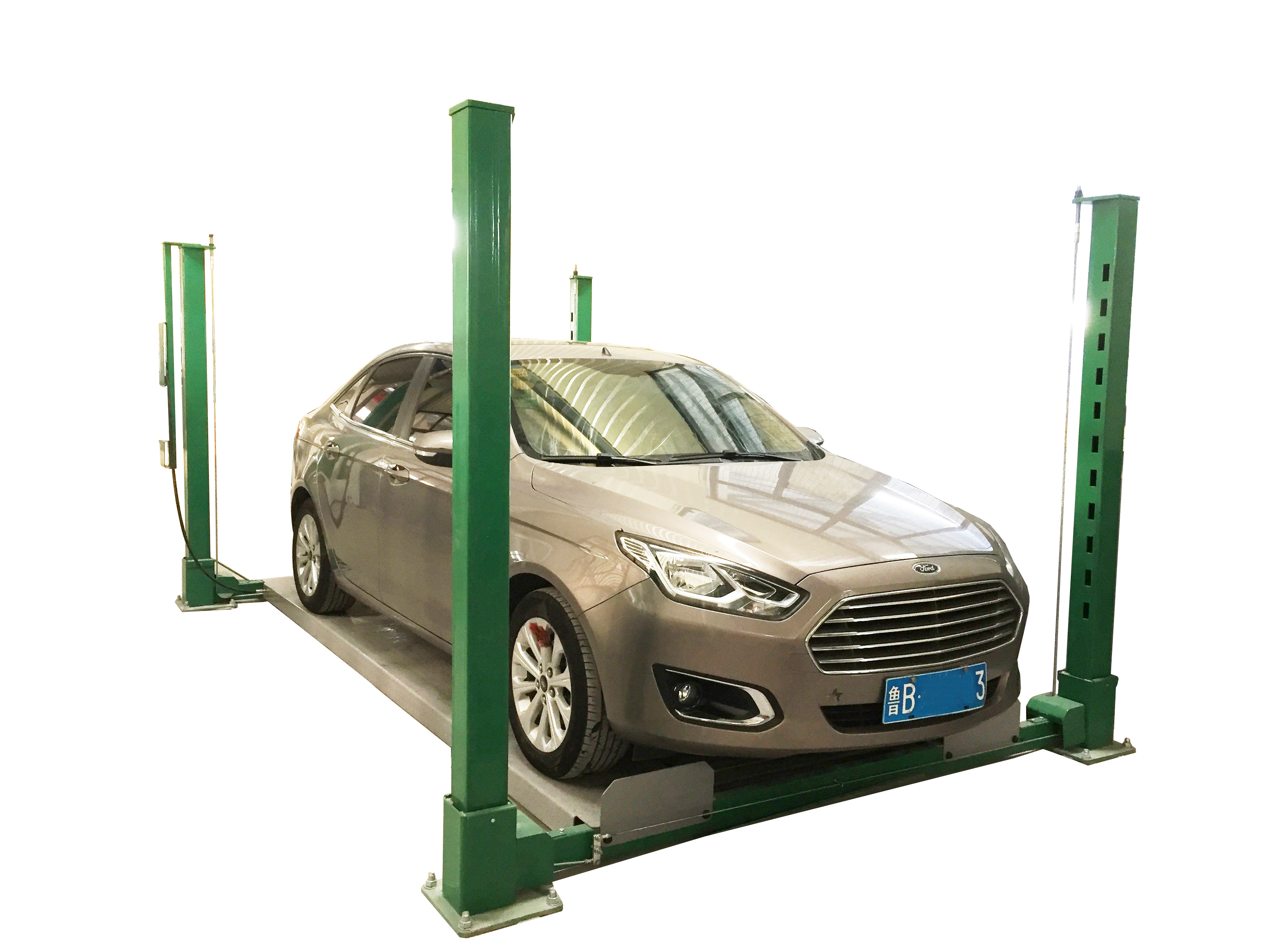 HEAVY DUTY 4 POST CAR PARKING LIFT (TUBE COLUMN TYPE)